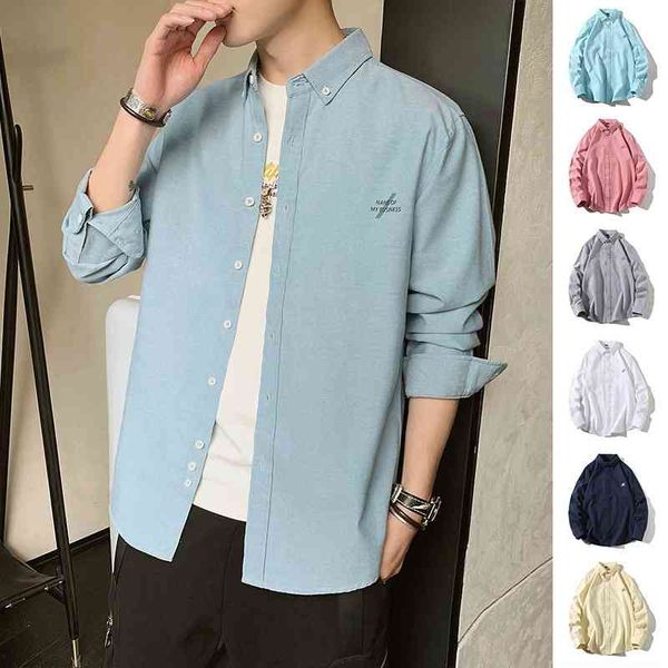 casual long sleeve 2021 autumn new simple multicolor men's oxford spinning loose casual shirt fashion, White
casual long sleeve 2021 autumn new simple multicolor men's oxford spinning loose casual shirt fashion, White