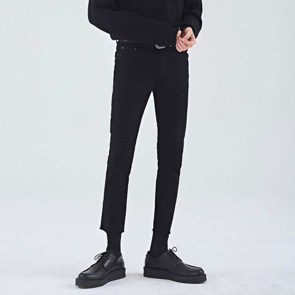 men's jeans black slim small foot hole spring and summer korean trend elastic capris casual large pants youth, Blue
men's jeans black slim small foot hole spring and summer korean trend elastic capris casual large pants youth, Blue