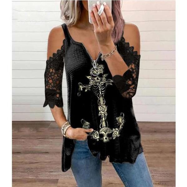 women's blouses & shirts womens summer print lace sleeve casual cold shoulder hollow out blouse splicing v-neck zipper plus size, White
women's blouses & shirts womens summer print lace sleeve casual cold shoulder hollow out blouse splicing v-neck zipper plus size, White