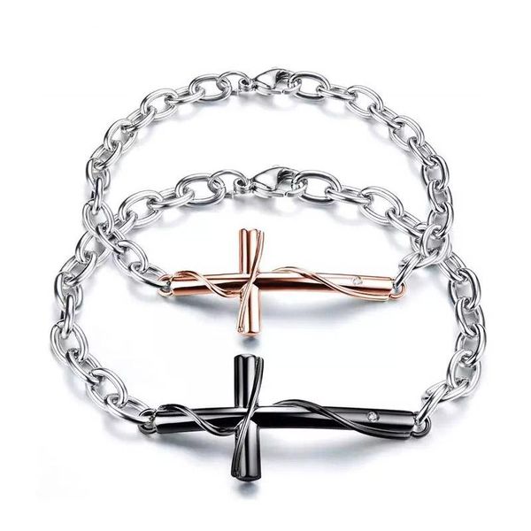 link, chain 2021 cross winding bracelets for lover fashion rose gold black color stainless steel couple bracelet jewelry
link, chain 2021 cross winding bracelets for lover fashion rose gold black color stainless steel couple bracelet jewelry
