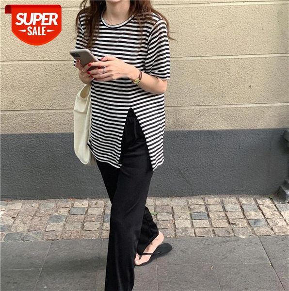 striped t-shirt mid-length loose korean style split short-sleeved pants #wl7h, Black;gray
striped t-shirt mid-length loose korean style split short-sleeved pants #wl7h, Black;gray