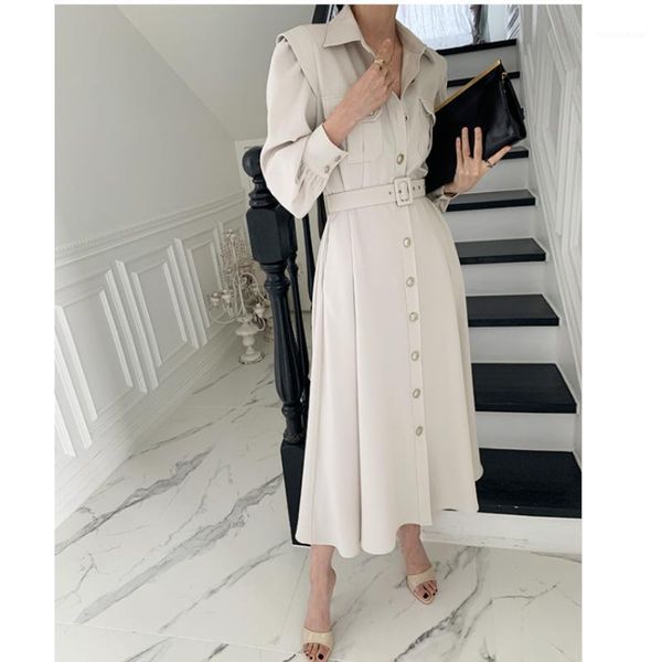 casual dresses shirt skirt ladies tooling style pocket single-breasted belt elegant vestidos office clothing spring autumn korean, Black;gray
casual dresses shirt skirt ladies tooling style pocket single-breasted belt elegant vestidos office clothing spring autumn korean, Black;gray