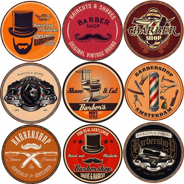 gentlemens barbershop vintage metal signs ciub pub wall decor beard and mustache round plates haircuts retro plaque n408
gentlemens barbershop vintage metal signs ciub pub wall decor beard and mustache round plates haircuts retro plaque n408