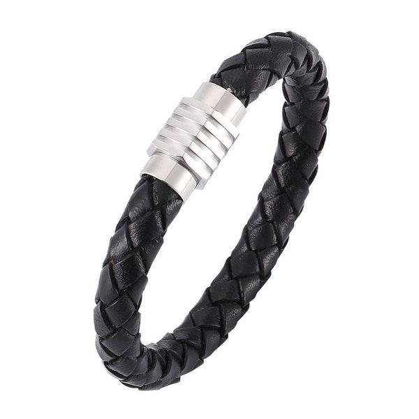 charm bracelets men jewelry punk black braided leather bracelet for wristband stainless steel magnetic clasp fashion bangles gifts pw734, Golden;silver
charm bracelets men jewelry punk black braided leather bracelet for wristband stainless steel magnetic clasp fashion bangles gifts pw734, Golden;silver
