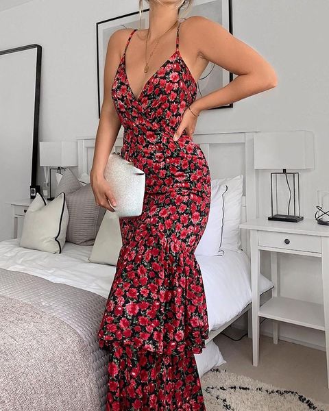 casual dresses maxi dress for women sleeveless floral print ruffle hem 2021, Black;gray
casual dresses maxi dress for women sleeveless floral print ruffle hem 2021, Black;gray