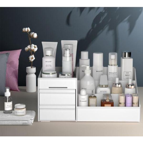 bathroom storage & organization cosmetic box high capacity with grid modern minimalist style easy access three colors available
bathroom storage & organization cosmetic box high capacity with grid modern minimalist style easy access three colors available
