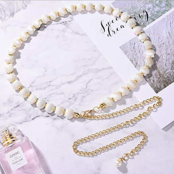 belts elegant women girls metal pearl pendant shell dress waist elastic belt buckle chain female crystal straps, Black;brown
belts elegant women girls metal pearl pendant shell dress waist elastic belt buckle chain female crystal straps, Black;brown