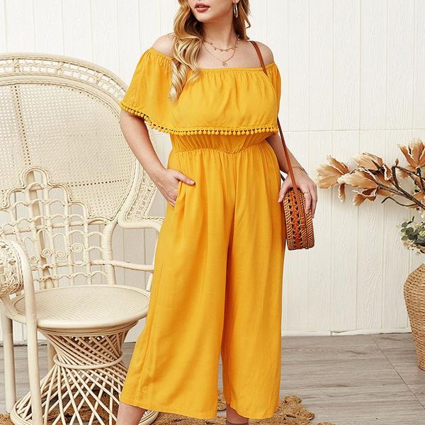 women's jumpsuits & rompers summer plus size jumpsuit 3xl-7xl bust 152cm fashion tassel lace shoulder light yellow high waist cropped w, Black;white
women's jumpsuits & rompers summer plus size jumpsuit 3xl-7xl bust 152cm fashion tassel lace shoulder light yellow high waist cropped w, Black;white
