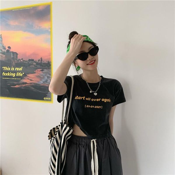 korean version of loose 2021 summer design sense niche short black short-sleeved t-shirt women women's lusg
korean version of loose 2021 summer design sense niche short black short-sleeved t-shirt women women's lusg