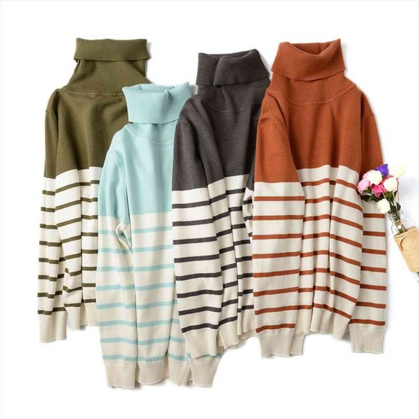 hlbcbg thick turtlneck women striped sweater streetwear knitted pullovers autumn winter clothes christmas pull, White;black
hlbcbg thick turtlneck women striped sweater streetwear knitted pullovers autumn winter clothes christmas pull, White;black