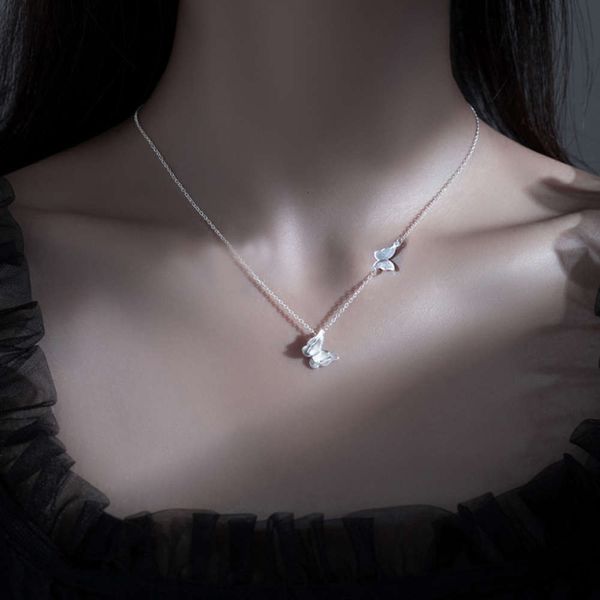 pendant collar chain female japanese and korean little fresh temperament niche net red double butterfly necklace, Black
pendant collar chain female japanese and korean little fresh temperament niche net red double butterfly necklace, Black