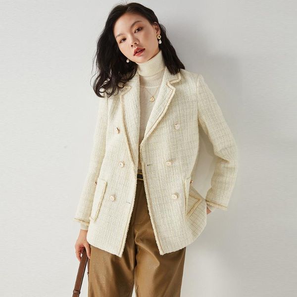 women's suits & blazers double breasted blazer womens jackets cha**l white tweed coat elegant fall winter wool casual office lady trend, White;black
women's suits & blazers double breasted blazer womens jackets cha**l white tweed coat elegant fall winter wool casual office lady trend, White;black