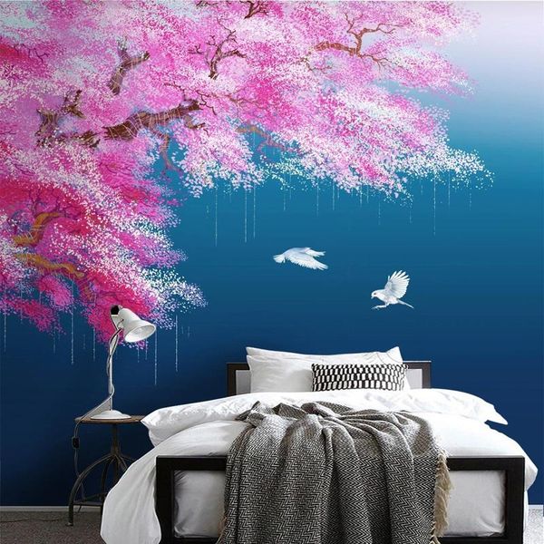 wallpapers custom 3d po mural chinese style pink peach blossom flower ink blue river wallpaper bedroom living room sofa background wall
wallpapers custom 3d po mural chinese style pink peach blossom flower ink blue river wallpaper bedroom living room sofa background wall
