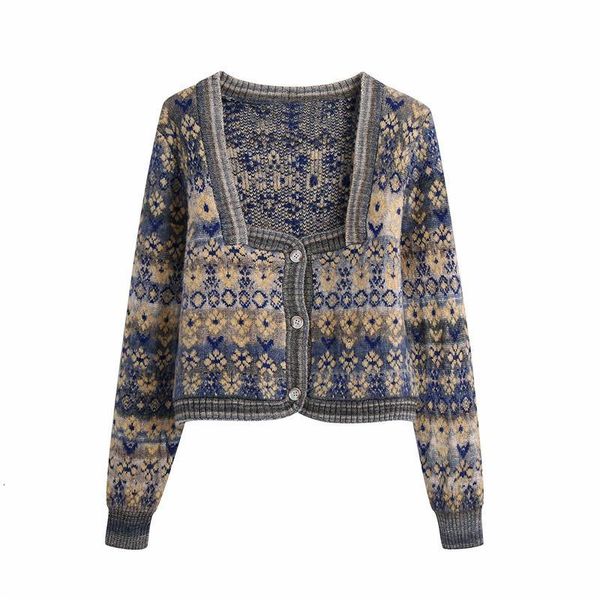 women's knits & tees vintage women floral jacquard sweater fashion ladies knitted short coats streetwear female chic square collar card, White
women's knits & tees vintage women floral jacquard sweater fashion ladies knitted short coats streetwear female chic square collar card, White