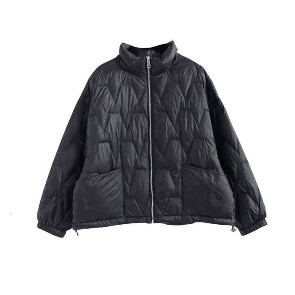 white duck down et women's 2021 dress stand collar short light ling lattice small coat autumn and winter, Black;white
white duck down et women's 2021 dress stand collar short light ling lattice small coat autumn and winter, Black;white