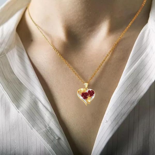 chains fashion design women heart-shaped rose crystal necklace female chain all-match jewelry party gift for lover, Silver
chains fashion design women heart-shaped rose crystal necklace female chain all-match jewelry party gift for lover, Silver