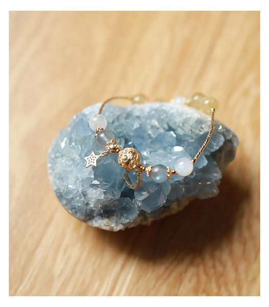 link, chain xingyue gold crystal bracelet female lucky transfer aid business korean version of natural gray moonstone, Black
link, chain xingyue gold crystal bracelet female lucky transfer aid business korean version of natural gray moonstone, Black