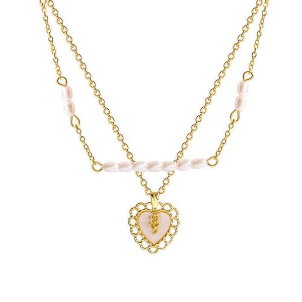 pendant necklaces fashion jewelry korean peach heart mother shell pearl clavicle chain double layered women for, Silver
pendant necklaces fashion jewelry korean peach heart mother shell pearl clavicle chain double layered women for, Silver