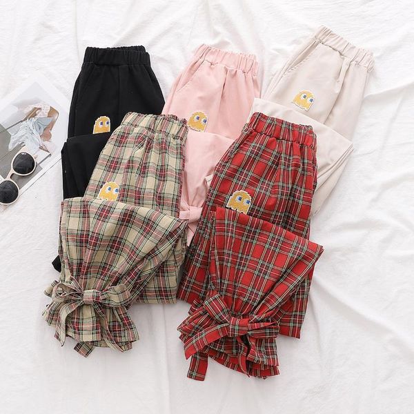 women's pants & capris women harajuku kawaii plaid spring and autumn bow-knot lace up girl college style girdle, Black;white
women's pants & capris women harajuku kawaii plaid spring and autumn bow-knot lace up girl college style girdle, Black;white