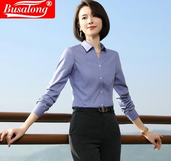women's blouses & shirts 2021 spring long sleeve women shirt fashion v neck formal office ladies female blouse plus size woman, White
women's blouses & shirts 2021 spring long sleeve women shirt fashion v neck formal office ladies female blouse plus size woman, White