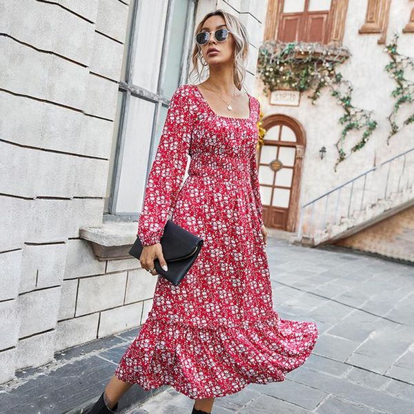 vintage party dress women autumn square collar long sleeve ruffle beach femme floral print slim midi dresses vestidos casual, Black;gray
vintage party dress women autumn square collar long sleeve ruffle beach femme floral print slim midi dresses vestidos casual, Black;gray