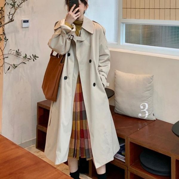 women's trench coats casual long trend autumn winter loose sleeve retro streetwear outwear, Tan;black
women's trench coats casual long trend autumn winter loose sleeve retro streetwear outwear, Tan;black