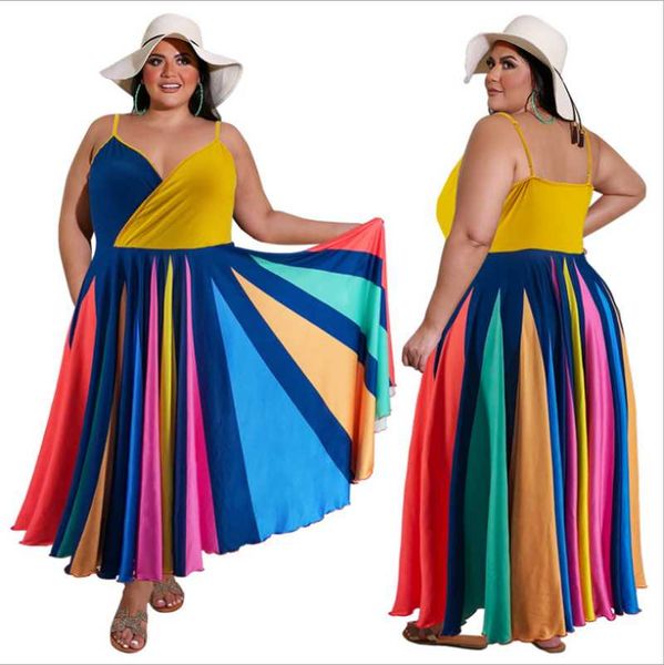 casual dresses charming rainbow color patchwork lady pleated 2021 summer bohemian v-neck backless plus size spaghetti strap dress, Black;gray
casual dresses charming rainbow color patchwork lady pleated 2021 summer bohemian v-neck backless plus size spaghetti strap dress, Black;gray