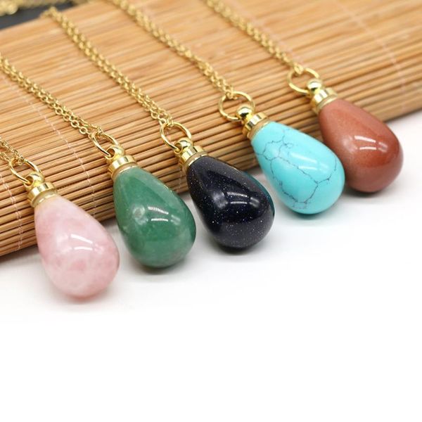 pendant necklaces natural semi-precious stone perfume bottle necklace round drop-shaped chain length 60+5cm specification 20x38mm, Silver
pendant necklaces natural semi-precious stone perfume bottle necklace round drop-shaped chain length 60+5cm specification 20x38mm, Silver