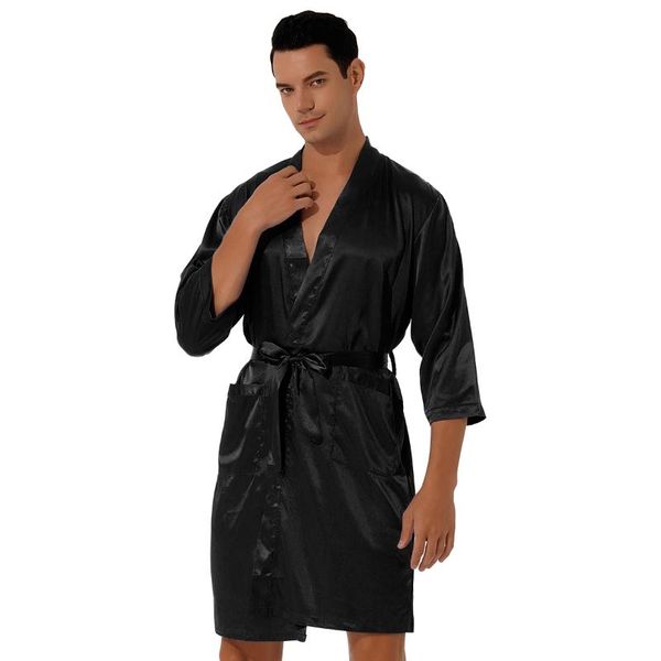 men's sleepwear bathrobe loose pajamas men satin autumn long sleeve comfortable casual nightgown robe sleep wear loungewear with pocket, Black;brown
men's sleepwear bathrobe loose pajamas men satin autumn long sleeve comfortable casual nightgown robe sleep wear loungewear with pocket, Black;brown