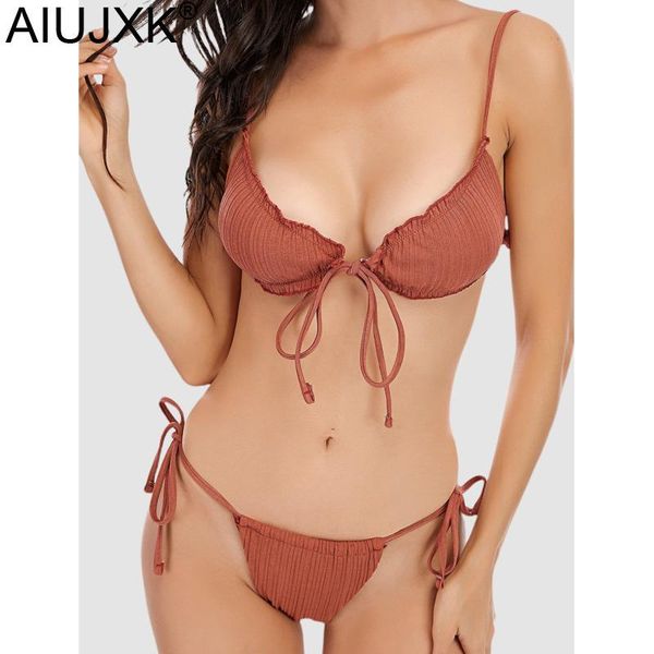 women's swimwear aiujxk solid color tanga bikini 2021 summer bandage women bathing suit beach wear 2 piece swimsuit string bikinis, White;black
women's swimwear aiujxk solid color tanga bikini 2021 summer bandage women bathing suit beach wear 2 piece swimsuit string bikinis, White;black