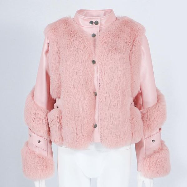 women's fur & faux furyourself 2021 ecofur coat winter jacket women pu leather outerwear detachable streetwear locomotive, Black
women's fur & faux furyourself 2021 ecofur coat winter jacket women pu leather outerwear detachable streetwear locomotive, Black