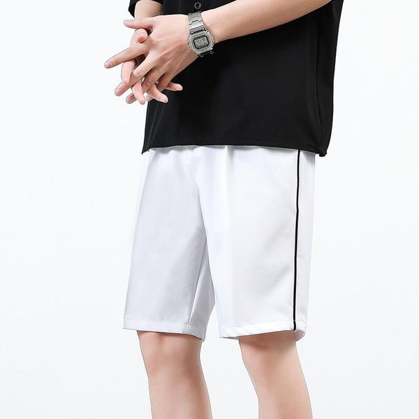 men's shorts men summer plus sized 95kg solid color fashion korean style casual all-match straight youth thin knee length pants, White;black
men's shorts men summer plus sized 95kg solid color fashion korean style casual all-match straight youth thin knee length pants, White;black