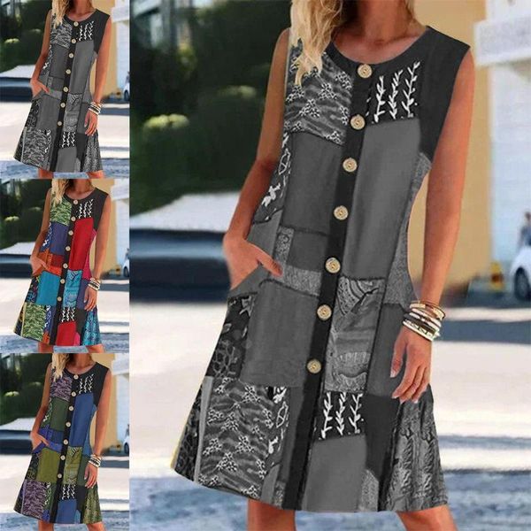 casual dresses 2021 fashion summer women's round neck sleeveless printed contrast pocket dress beach party for women r5, Black;gray
casual dresses 2021 fashion summer women's round neck sleeveless printed contrast pocket dress beach party for women r5, Black;gray