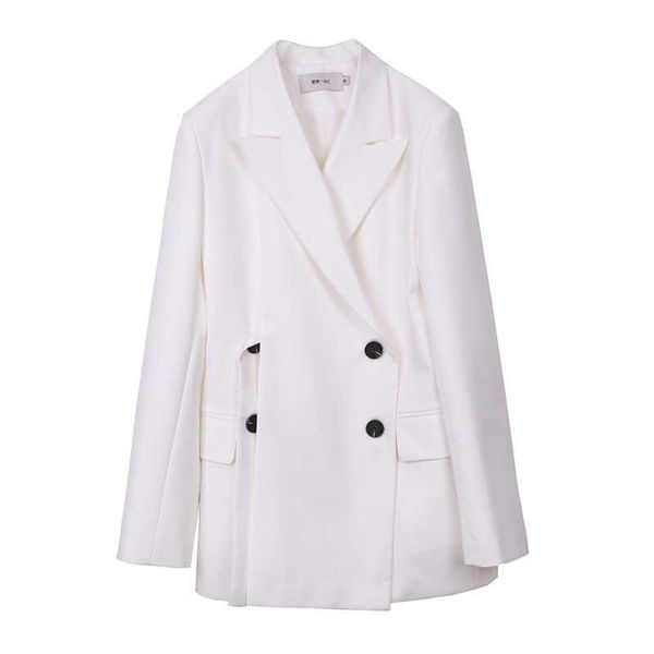 getspring women blazer irregular split white blazers and jackets plus size double breasted loose suit coats fashion 210601, White;black
getspring women blazer irregular split white blazers and jackets plus size double breasted loose suit coats fashion 210601, White;black