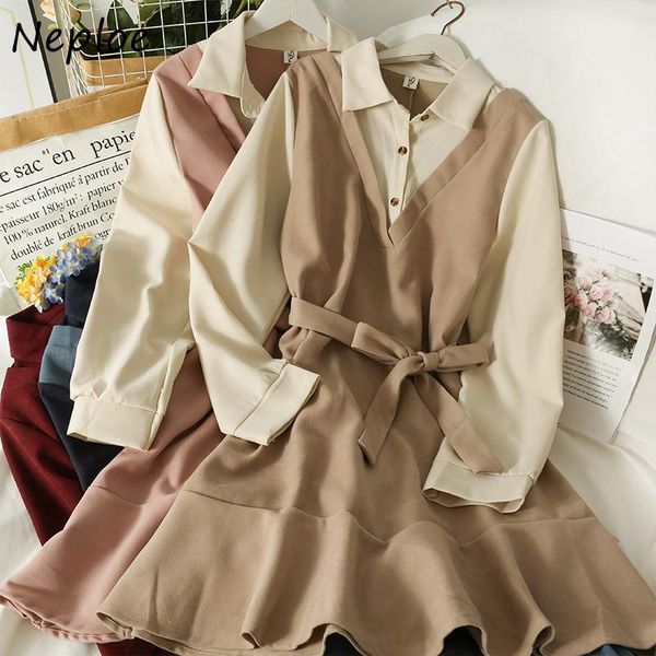 casual dresses neploe bow knot high waist ruffle woman contrast color spliced fake two-piece korean dress long sleeve autumn vestido, Black;gray
casual dresses neploe bow knot high waist ruffle woman contrast color spliced fake two-piece korean dress long sleeve autumn vestido, Black;gray