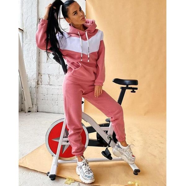 women's two piece pants autumn and winter suit sportswear leisure sweater fitness comfortable 2-piece set, White
women's two piece pants autumn and winter suit sportswear leisure sweater fitness comfortable 2-piece set, White