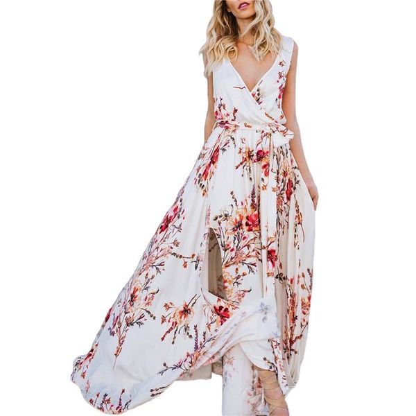 fashion women's floral print beach dress, sleeveless deep v neck high split boho maxi dress summer casual dresses, Black;gray
fashion women's floral print beach dress, sleeveless deep v neck high split boho maxi dress summer casual dresses, Black;gray