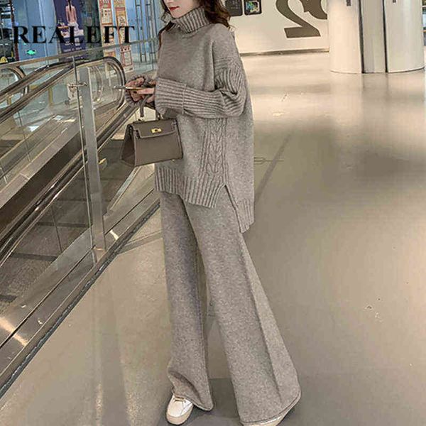 realeft autumn winter 2 pieces women sets knitted tracksuit turtleneck sweater and wide leg jogging pant pullover suits 211118, White
realeft autumn winter 2 pieces women sets knitted tracksuit turtleneck sweater and wide leg jogging pant pullover suits 211118, White