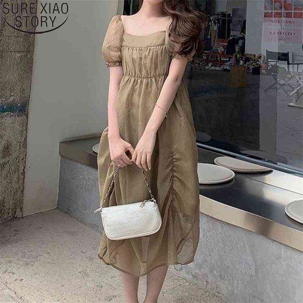 sweet square collar dress good quality summer women short puff sleeve french style midi long vestidos 14104 210506, Black;gray
sweet square collar dress good quality summer women short puff sleeve french style midi long vestidos 14104 210506, Black;gray