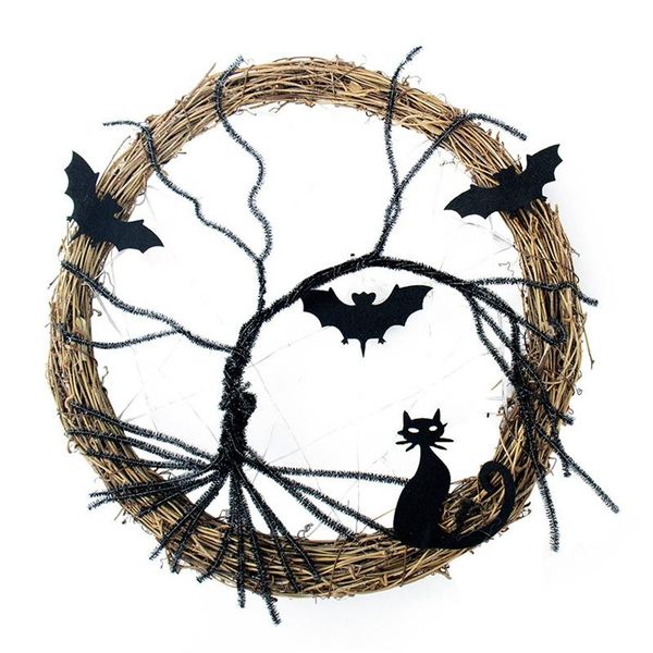 decorative flowers & wreaths simulation cat and bat glow wreath halloween door hanger for home party decoration
decorative flowers & wreaths simulation cat and bat glow wreath halloween door hanger for home party decoration