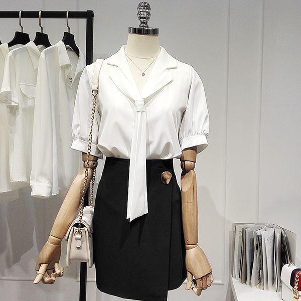 2021 summer new solid colour shirt for women suit collar ol style blouse elegant professional fashion all-match simple top, White
2021 summer new solid colour shirt for women suit collar ol style blouse elegant professional fashion all-match simple top, White