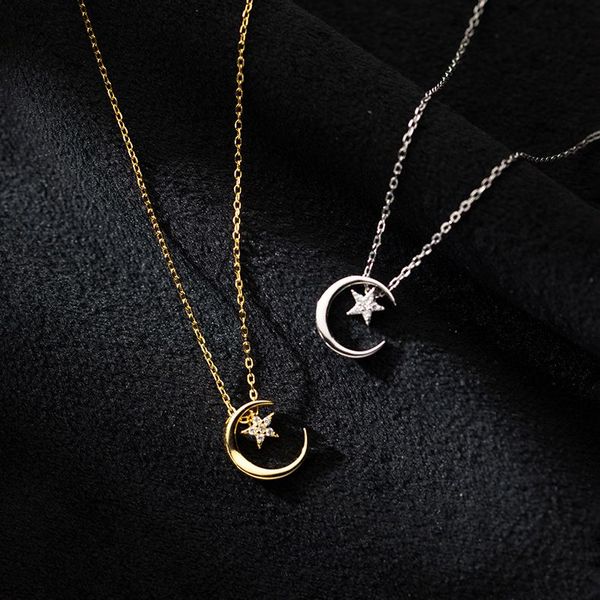 s925 silver forest series star and moon sweet necklace female small fresh korean style simple temperament clavicle chain
s925 silver forest series star and moon sweet necklace female small fresh korean style simple temperament clavicle chain