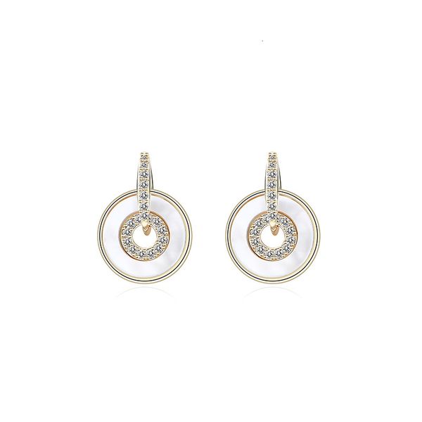 dangle earrings bella creative s925 silver needle korean women's zircon round gift jewelry