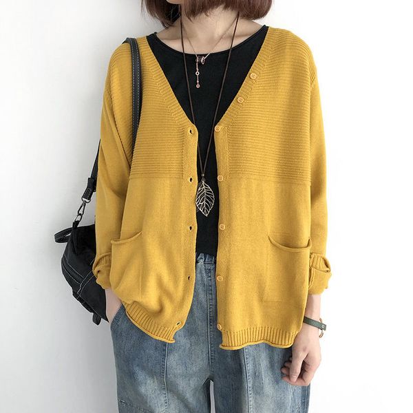 sweaters long female sleeve sweater s675, casual mesh jacket with v-low double pocket, for spring and autumn, White;black
sweaters long female sleeve sweater s675, casual mesh jacket with v-low double pocket, for spring and autumn, White;black