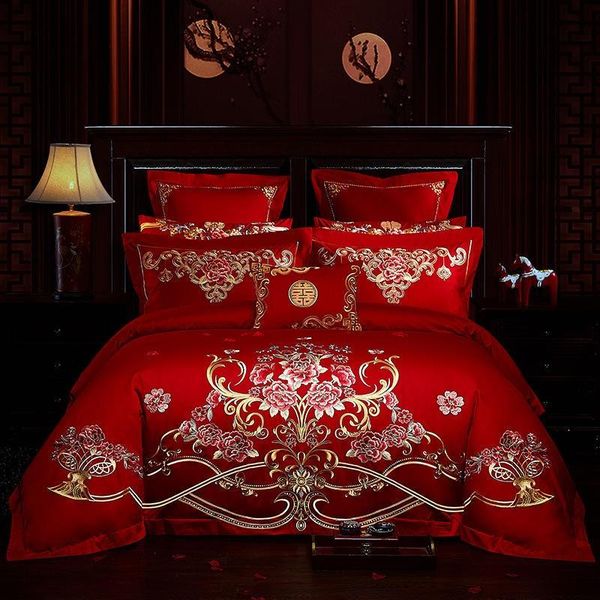 bedding sets luxury double happiness wedding red set embroidery 100%cotton soft duvet cover flat sheet bedspread pillow shams
bedding sets luxury double happiness wedding red set embroidery 100%cotton soft duvet cover flat sheet bedspread pillow shams