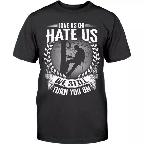 funny power lineman t-shirt for men electricial linesman tee gift we turn you on, White;black
funny power lineman t-shirt for men electricial linesman tee gift we turn you on, White;black