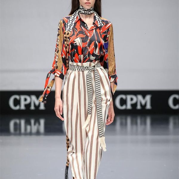 women's jumpsuits & rompers s-3xl fashion sleeve printing shirt stitching tie stripe belt nine pants casual temperament woman suit 1oce, Black;white
women's jumpsuits & rompers s-3xl fashion sleeve printing shirt stitching tie stripe belt nine pants casual temperament woman suit 1oce, Black;white