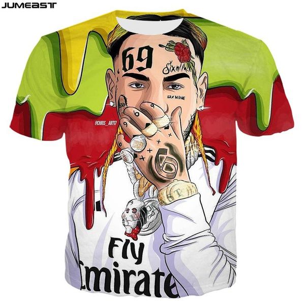 men's t-shirts jumeast brand men women 3d printed t-shirt hip hop rapper 69 6ix9ine tekashi69 short sleeve t shirt sport pullover tees, White;black
men's t-shirts jumeast brand men women 3d printed t-shirt hip hop rapper 69 6ix9ine tekashi69 short sleeve t shirt sport pullover tees, White;black