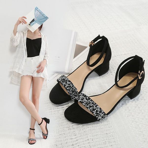 dress shoes bling crysatl band cover heels flock women sandals thick med glitter buckle gladiator femme sandalias2021, Black
dress shoes bling crysatl band cover heels flock women sandals thick med glitter buckle gladiator femme sandalias2021, Black