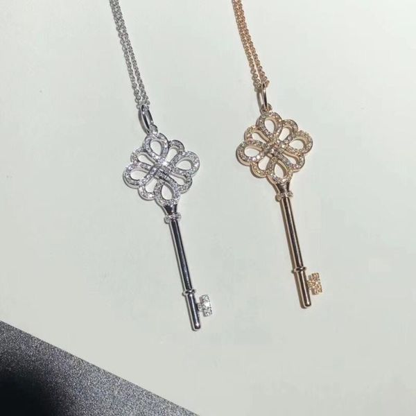 chains 100% sterling silver ms classic golden key pendant tif necklace set diamond couple romantic fashion accessories
chains 100% sterling silver ms classic golden key pendant tif necklace set diamond couple romantic fashion accessories